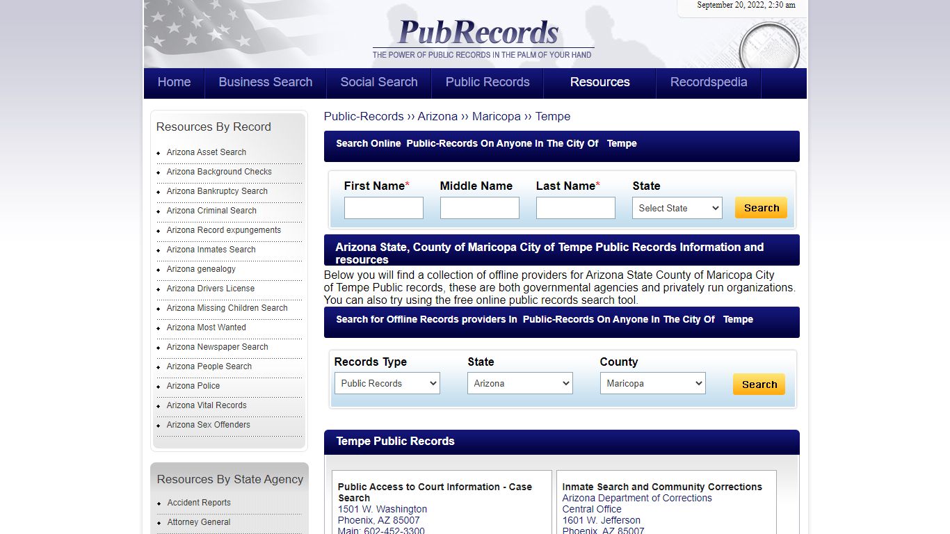 Tempe, Maricopa County, Arizona Public Records